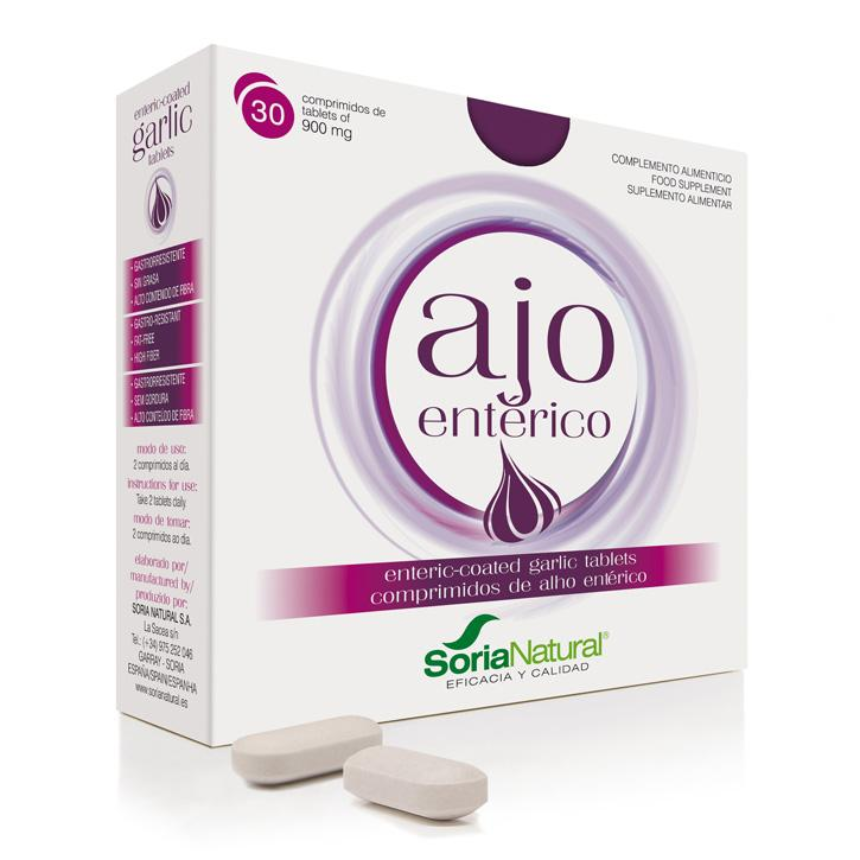 Cópia de Design sem nome (17) Alho Entérico | 30 Comprimidos - Soria Natural - Image 1