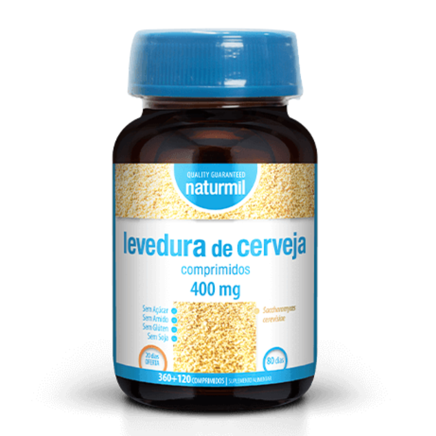 Cópia de Design sem nome - 2024-01-02T124632.034 Levedura de Cerveja 400mg | 360+120 Comprimidos - Naturmil - Image 1