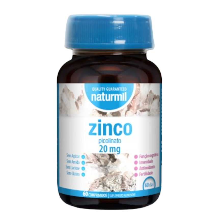 Cópia de Design sem nome - 2024-01-05T152239.027 Zinco 20 mg | 60 Comprimidos - Naturmil - Image 1
