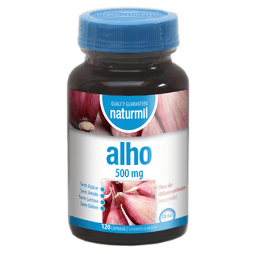 Design sem nome (35) Alho 500mg | 120 Cápsulas - Naturmil - Image 1