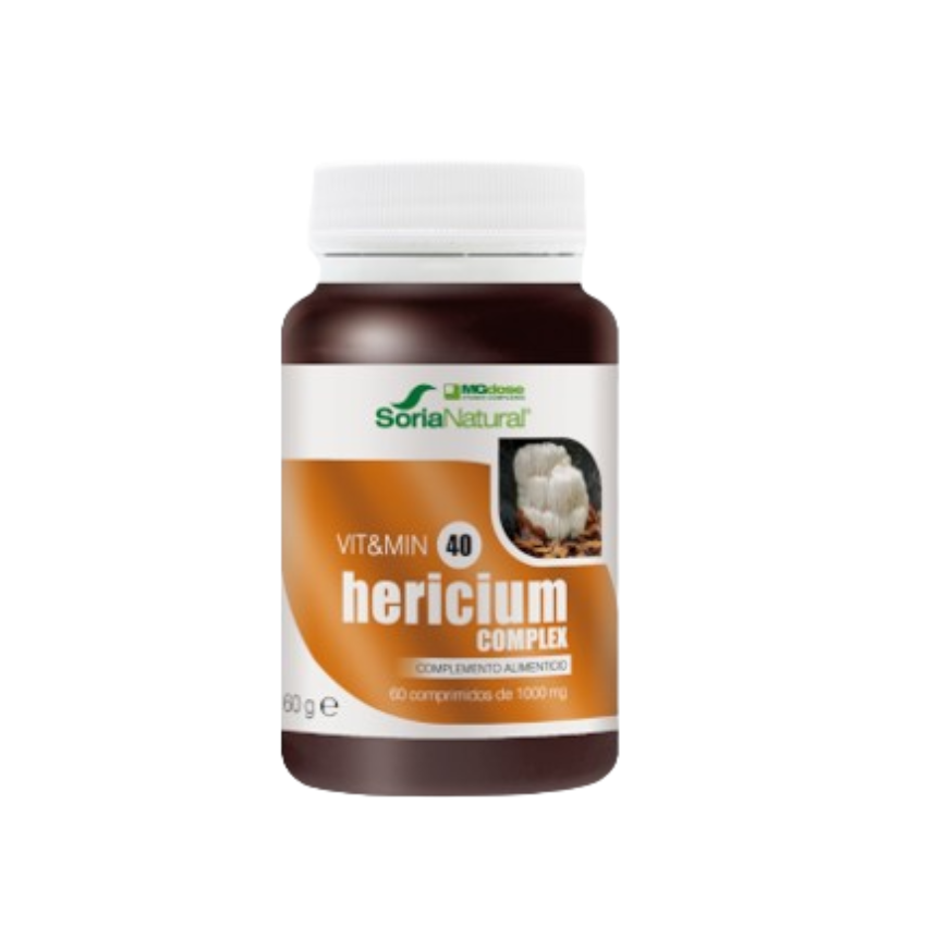 Design sem nome (4) Vit&Min 40 - Hericium Complex 1000mg | 60 Comprimidos - Soria Natural - Image 1